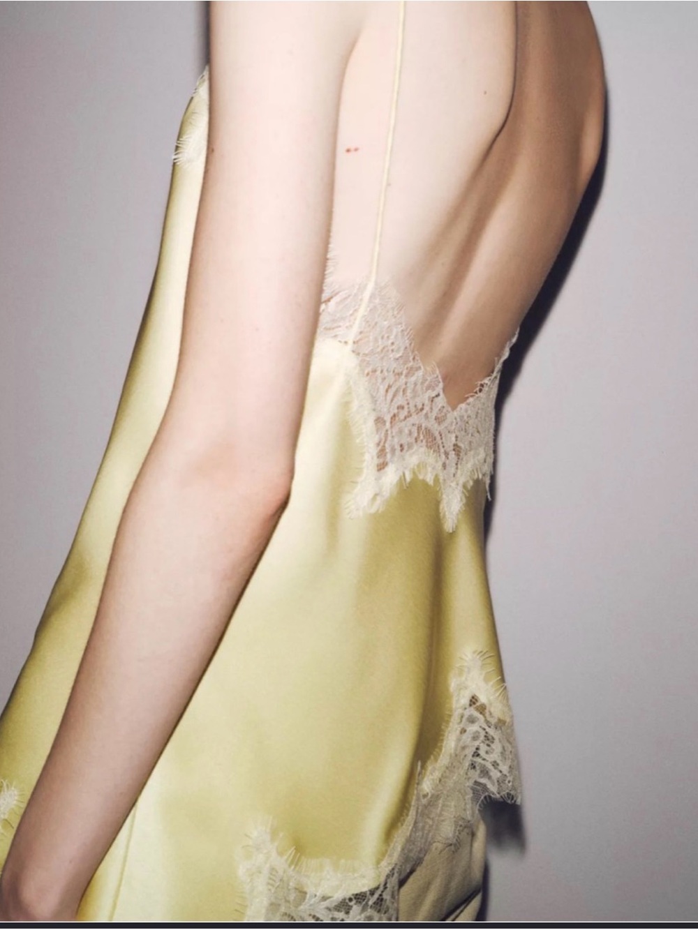 Zara Viral Bloggers Satin Lace Camisole Top Yellow Ivory Y2K Romantic Coquette M - Picture 3 of 10
